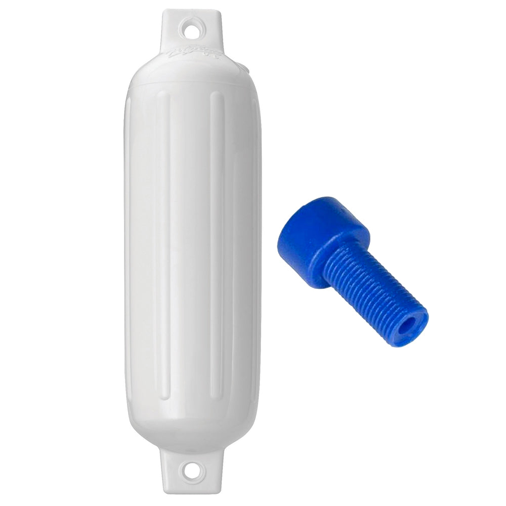 Polyform G-3 Twin Eye Fender 5.5" x 19" - White w/Adapter [G-3-WHITE]