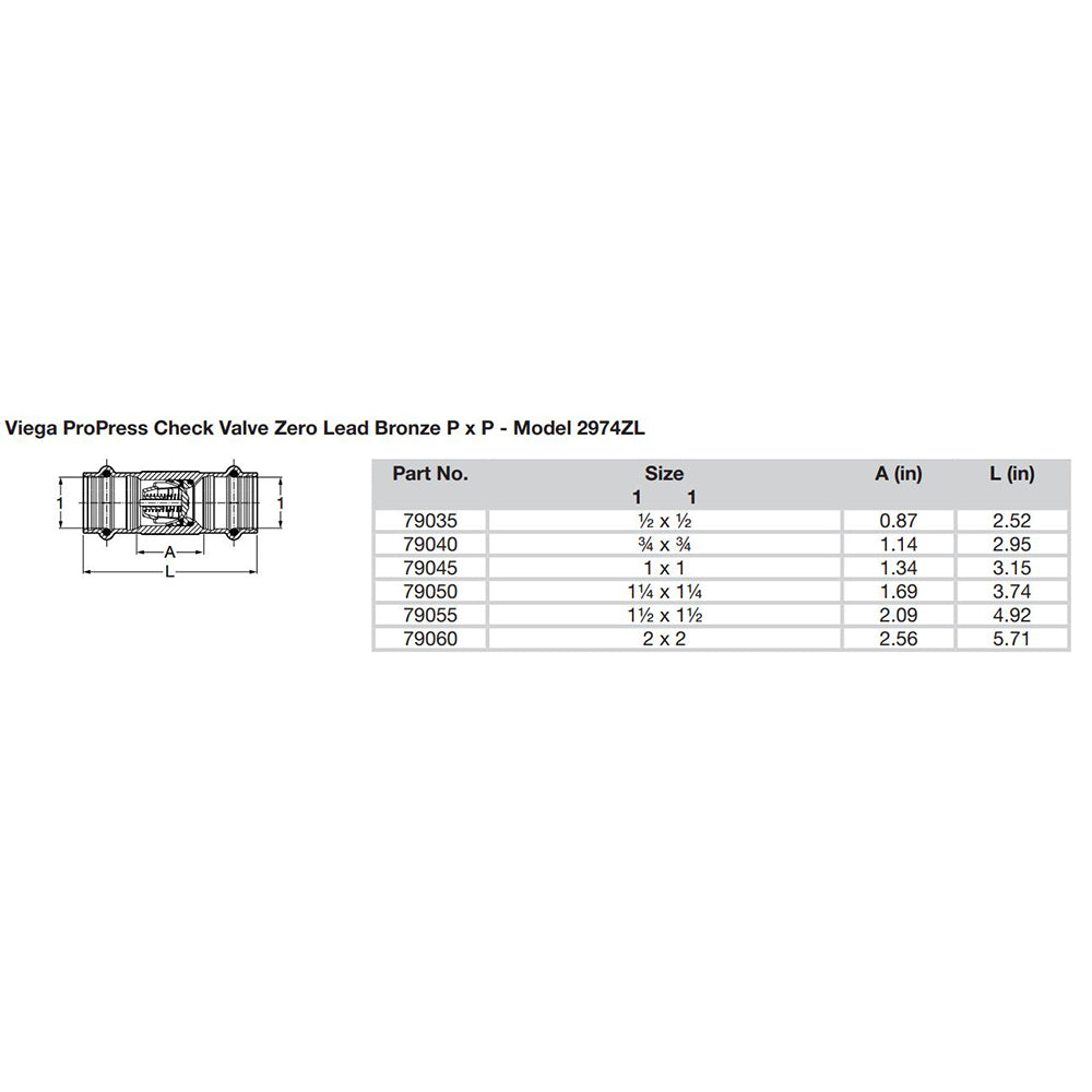 Viega ProPress 2" Zero Lead Check Valve - Double Press Connection - Smart Connect Technology [79060]