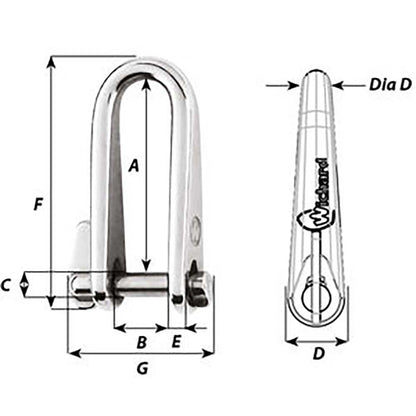 Wichard Key Pin Shackle - Diameter 6mm - 1/4" [01433]